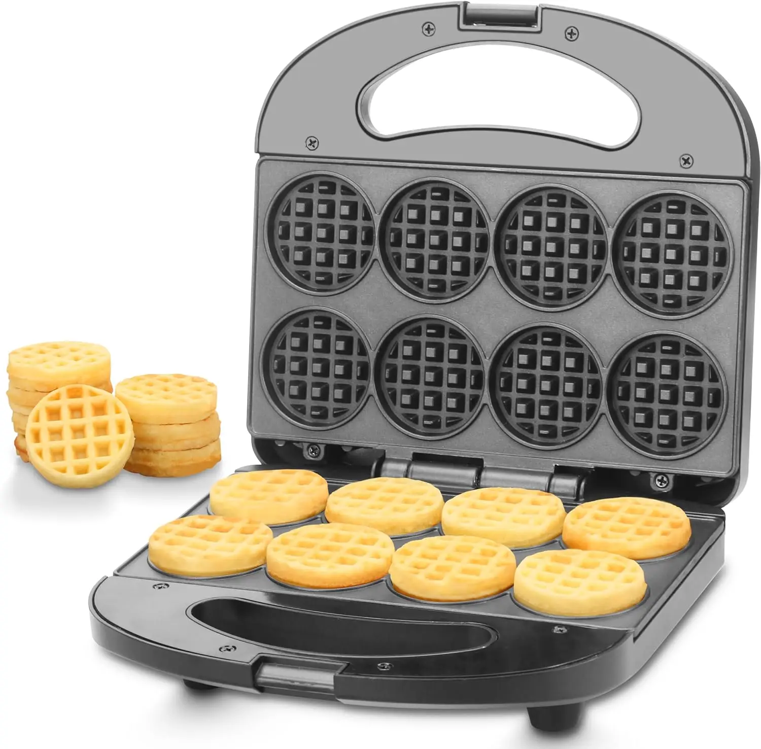 

Mini Waffle Maker Machine, Small Waffle Bites Maker for Kids, Makes 8 x 2” Tiny Waffle Bites, Ideal for Breakfast, Snacks