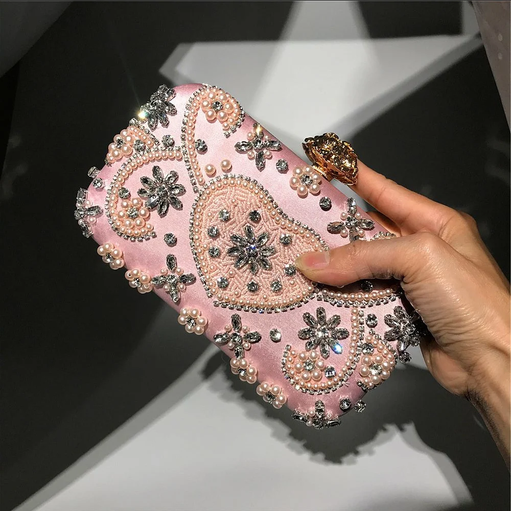 Handbag Messenger Female Dinner Bag Handmade Pearl Embroidery Fashion Women's Party Banquet Wedding Purses Bolsas Clutche Y2k