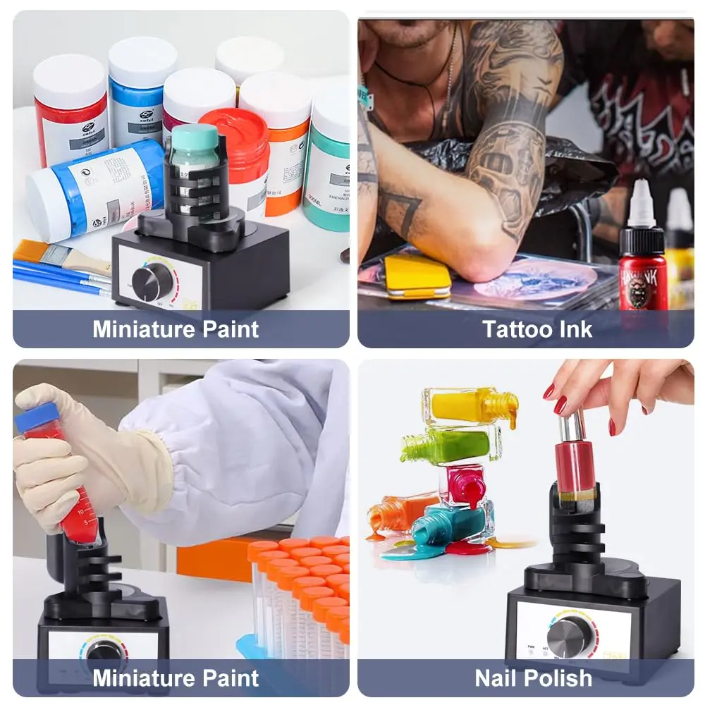 DIY/Gundam Model Paint Shaker, Hands-Free,300~2400rpm,Suitable 10-100ml,Three-Stage Speed,Paint Mix for Lab, Nail Polish