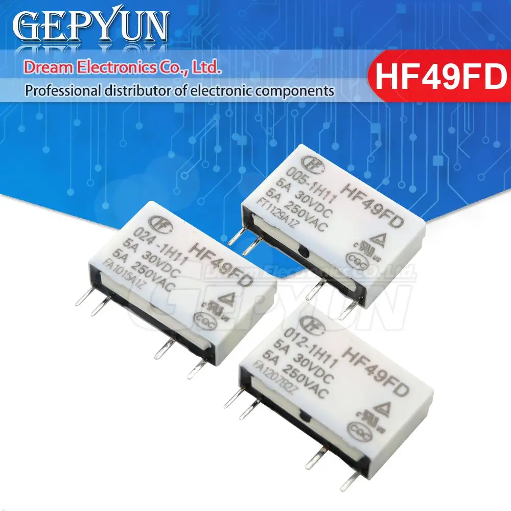 5pcs nouveaux-nés 49ineau HF49FD-005-1H11 HF49FD-012-1H11 HF49FD-024 ...