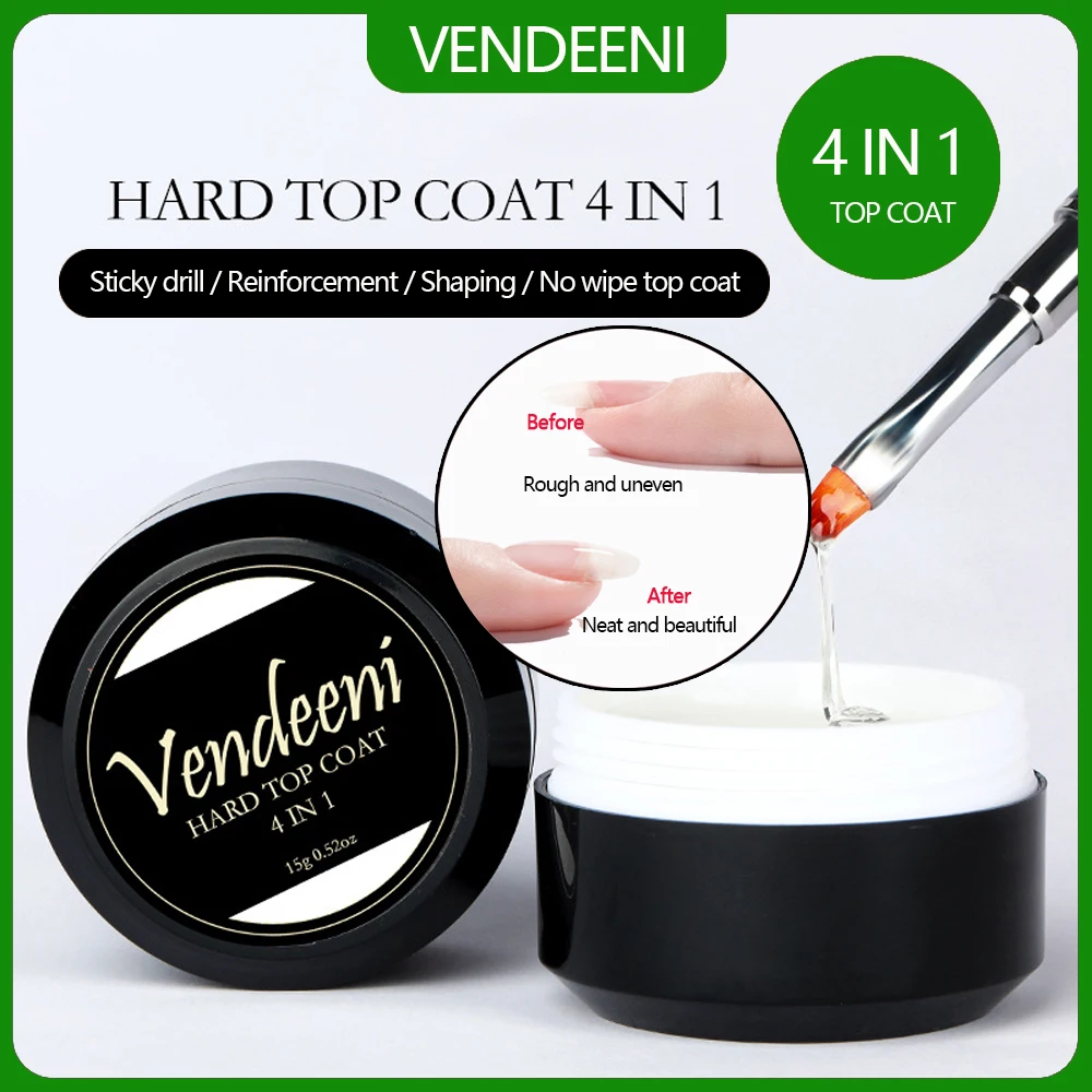 Vendeeni 4 In 1 No Wipe Top Coat Gel Polish UV LED Extension Gel ...