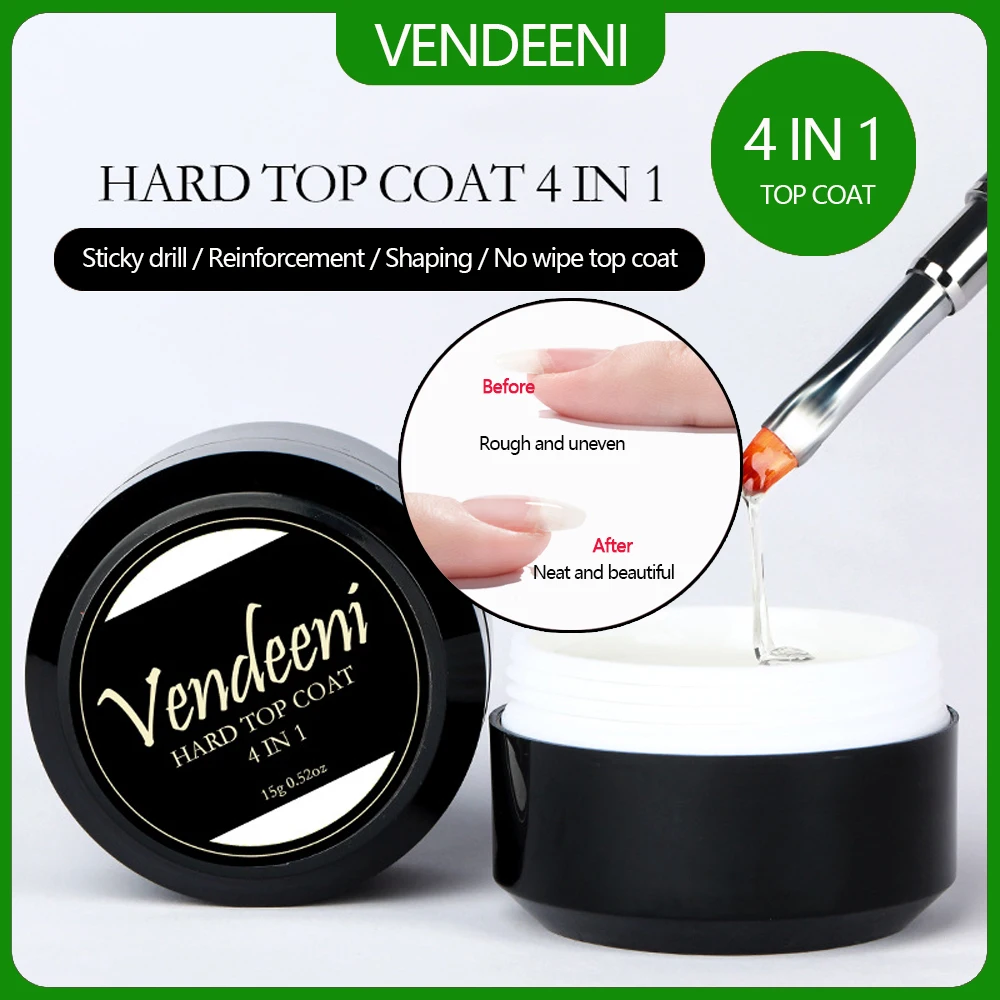 Vendeeni 4 In 1 No Wipe Top Coat Gel Polish UV LED Extension Gel