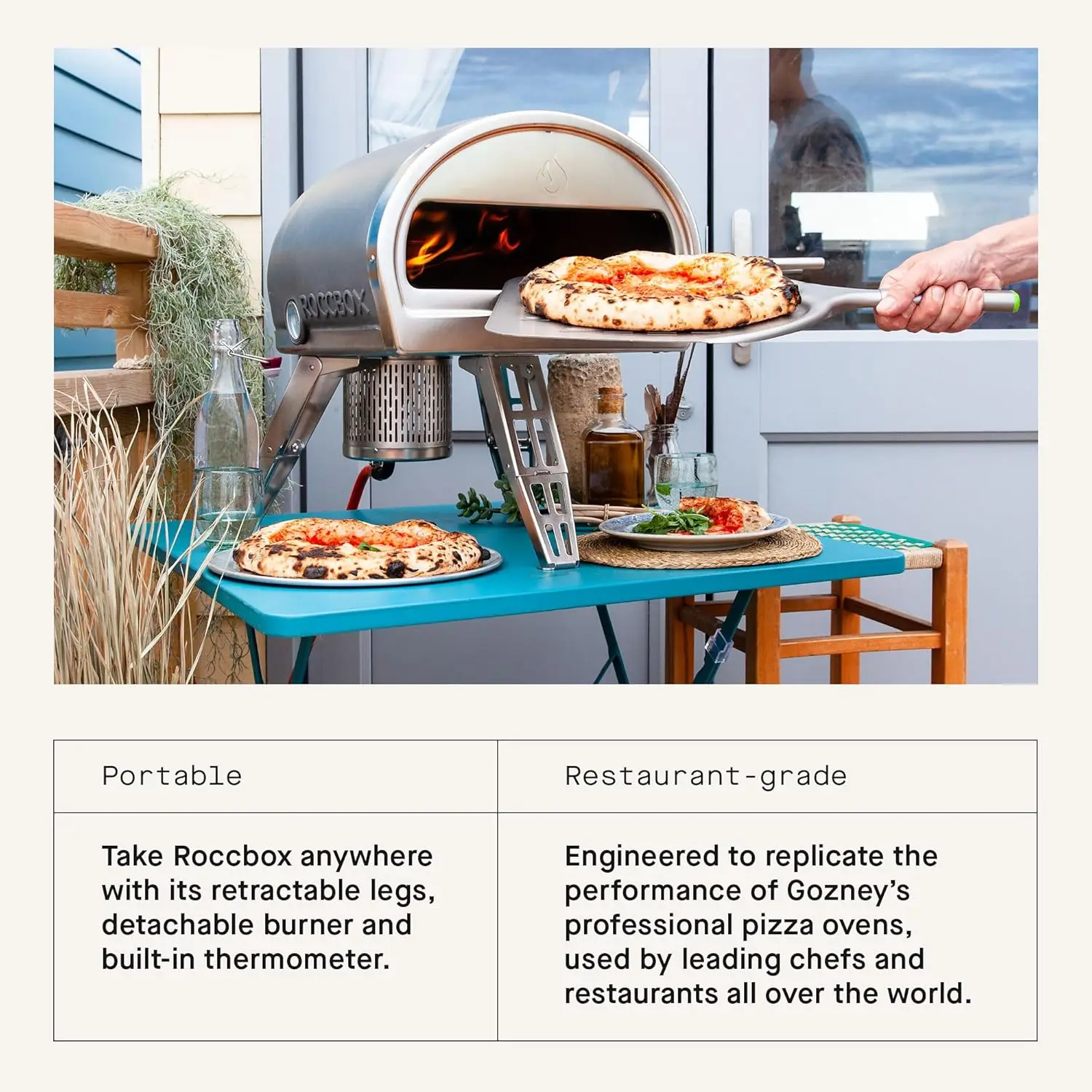 NEW Outdoor Pizza Oven, Grey, Portable, Gas & Wood Fired, Restaurant-Grade 5