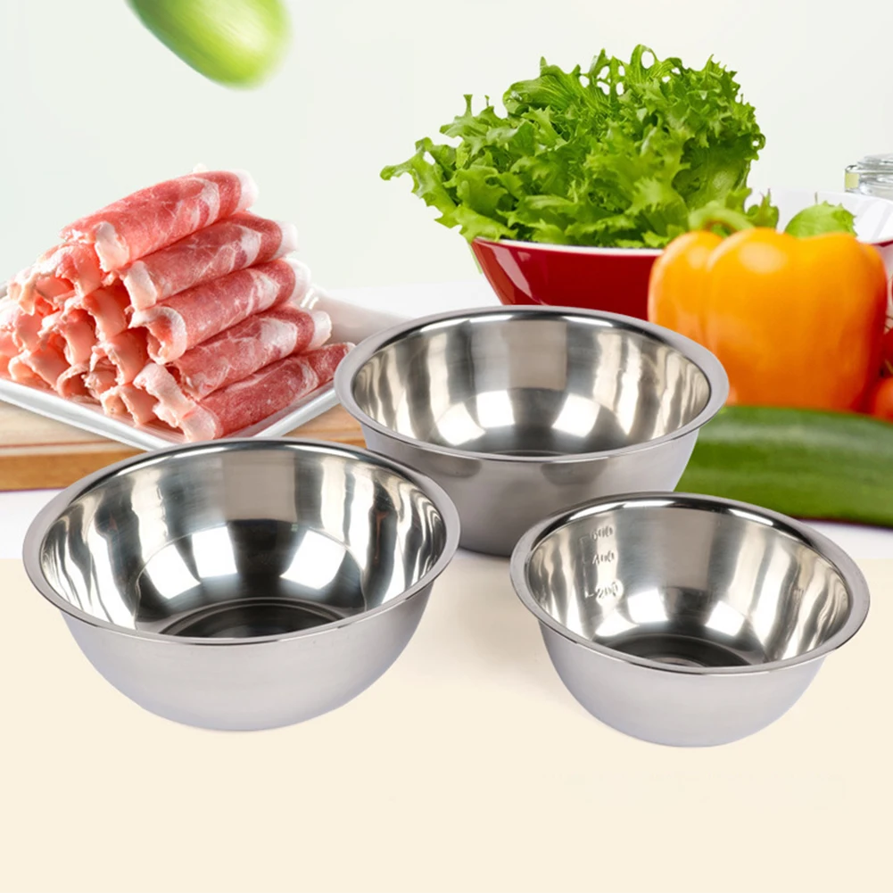 Gourmet Edge Stainless Steel Mixing Bowl Set For Baking- Cooking
