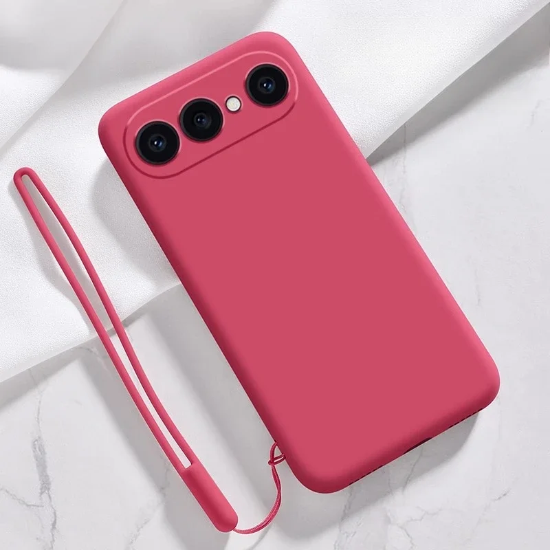 Liquid Silicone Shockproof Phone Case with Strap and Matte Finish