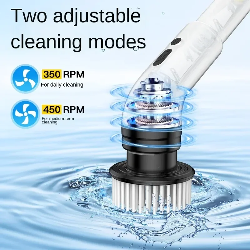 Stretchable multifunctional 9-in-1 electric cleaning brush - kitchen cleaning tool, floor sweeping tool.