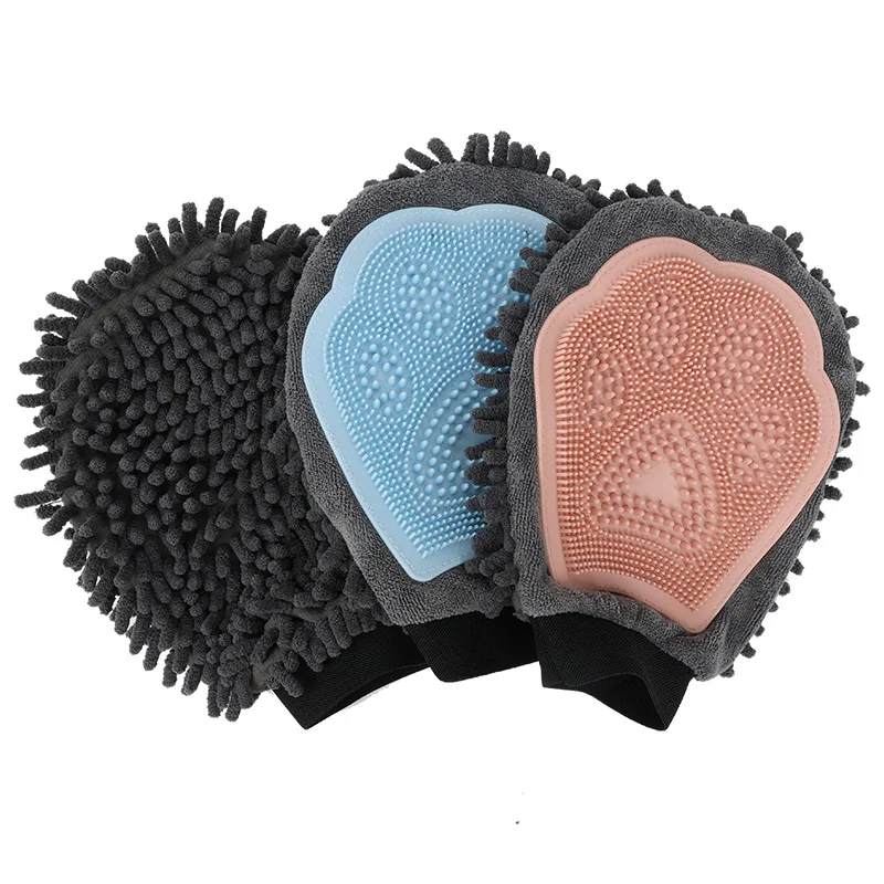 Pet bath gloves, dog double-sided cleaning massage bath brush, cat massage brush, pet supplies