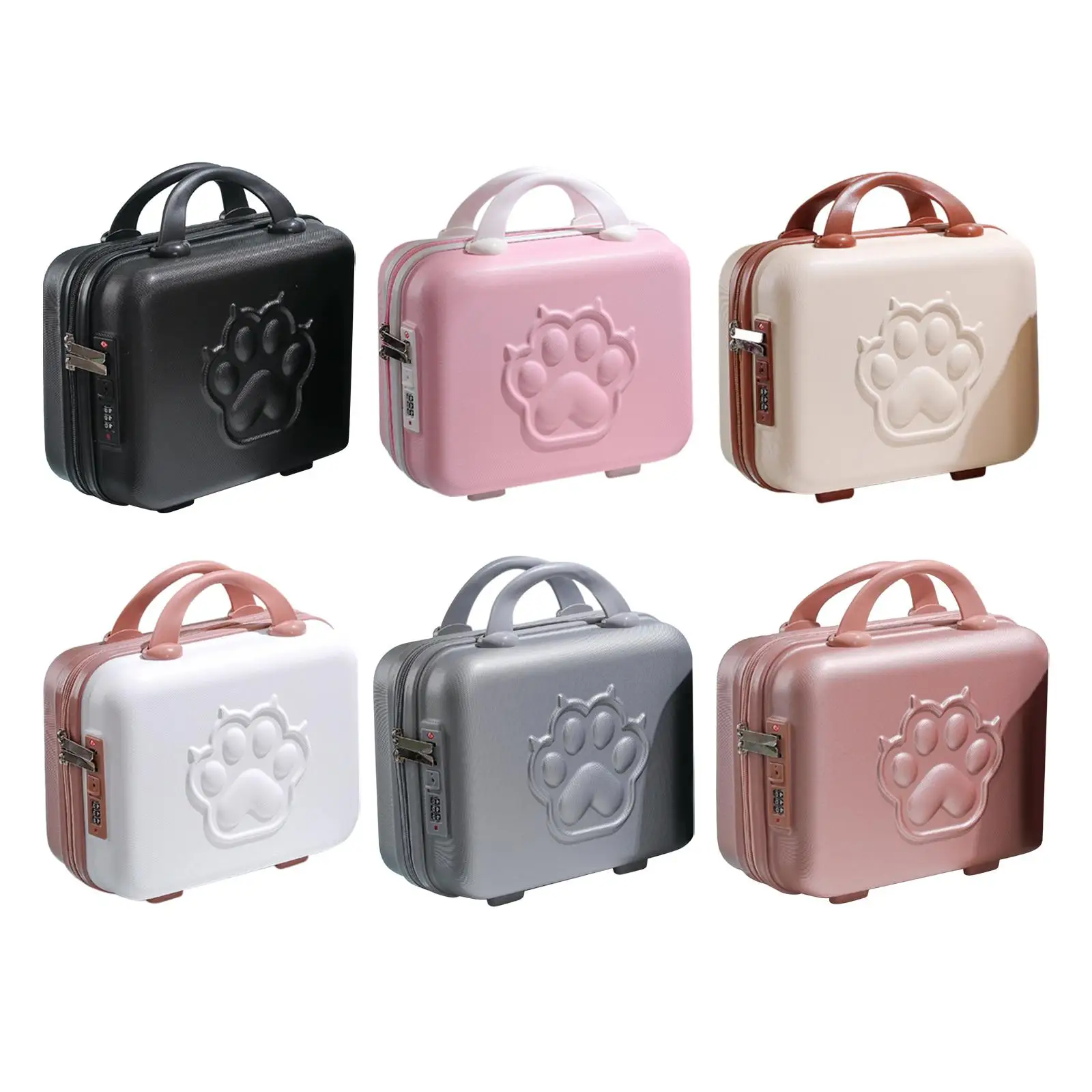 

Small Suitcase Case with Handle Upright Luggage Set Mini for Cosmetics Shoes