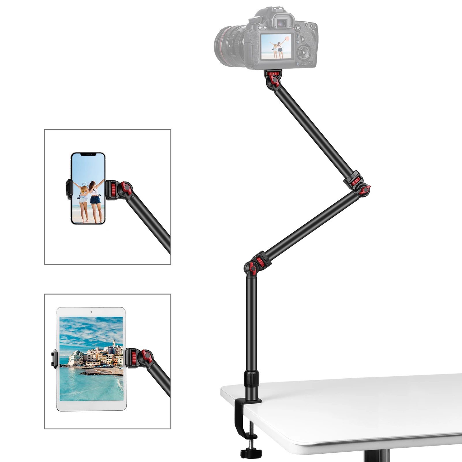 PULUZ PU3103B Desktop Stand C Clamp Desk Mount 3KG Load Capacity with