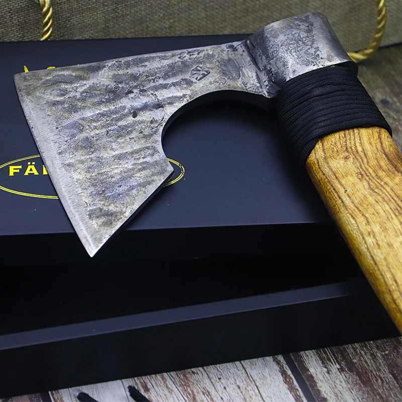 Fine old craft hand axe forging carbon steel outdoor camping defense mountain axe Viking axe jungle axe farm tools axe 4