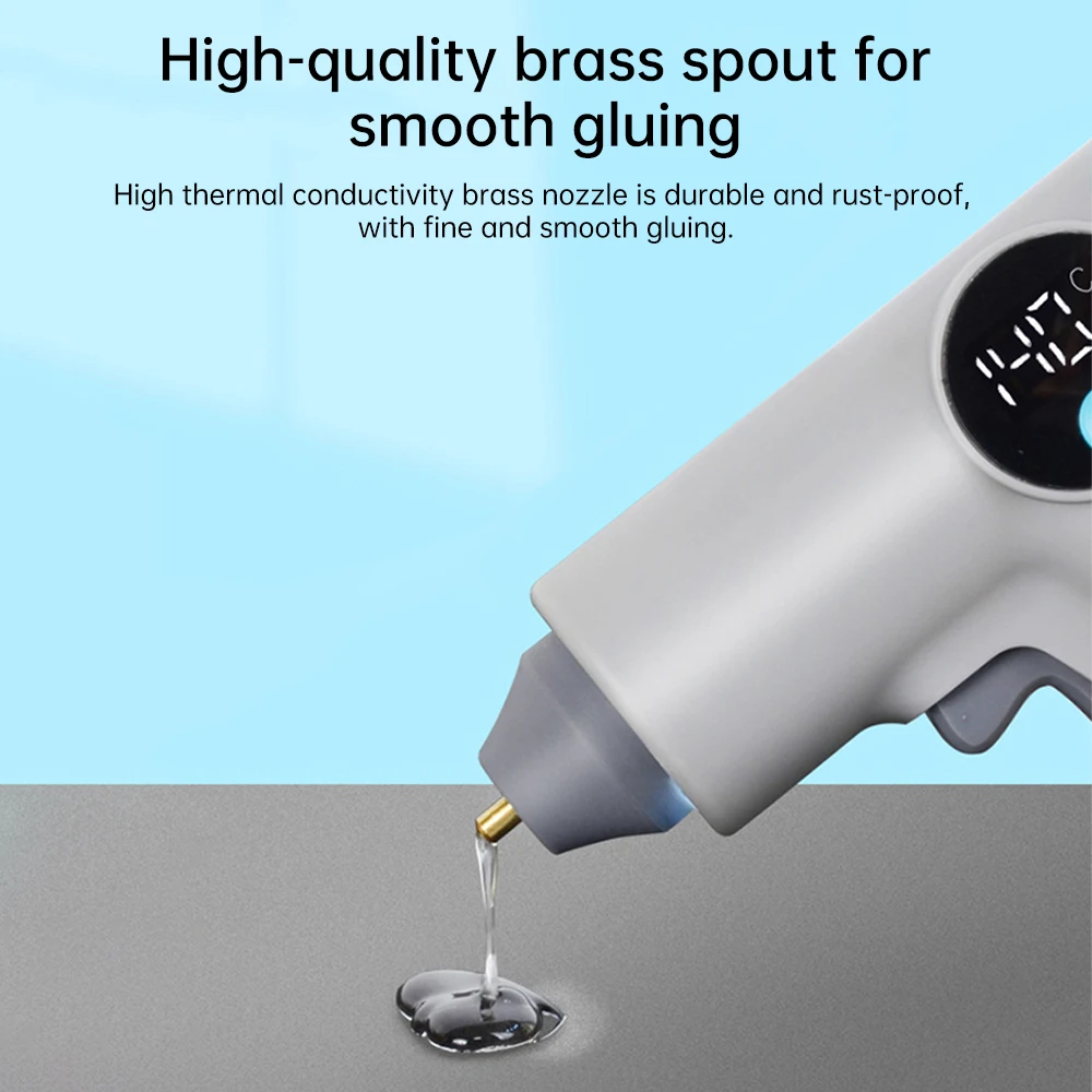 Hot melt glue gun hot glue gun 25W digital display wireless electric hot melt glue gun with 22pcs stick