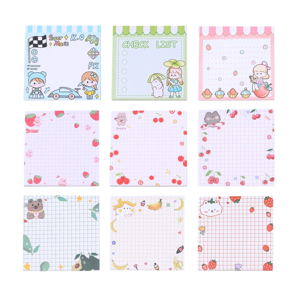 Korean Cute Fruit Memo Pads Kawaii Post Notepads Kids Women Strawberry