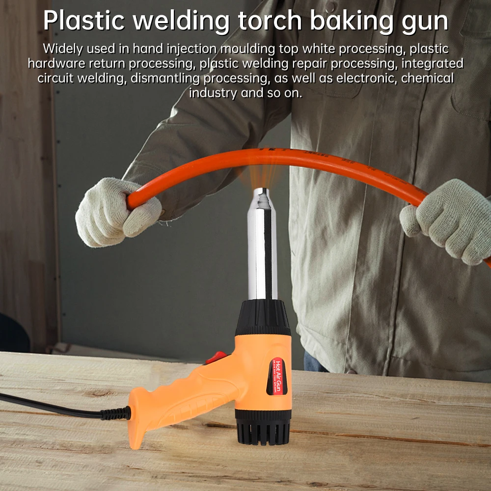 750W 220V Electric Hot Air Gun Plastic Welding Gun Baking Car Bumper Household Welding Tools 60-600 ℃Temperature Regulating