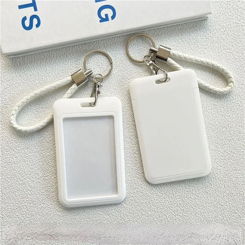 

1Pc Ins Macaron Bus ID Card Protective Cover Student Meat Keyring Card Campus Access Door Credit Card Holder Bag Set Key Chain