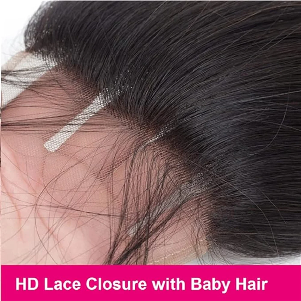 Body Wave Bundles with Closure 4x4 HD Lace Frontal Wig 100% Human Hair Unprocess Natural Transparent Lace 4x4 Wig Block On Sale