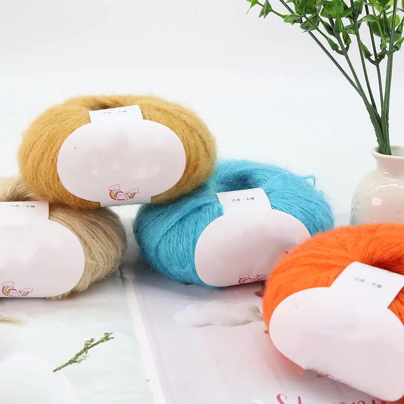 Silk Mohair Yarn Baby Soft Thread Scarf Shawl Knitted Lot 1ply Crochet 25g/Ball Mohair Hair Wool Silk Knitting 6