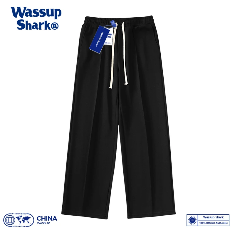 

WASSUP SHARK Wide For Men In Autumn, Loose Fitting Straight Leg HigH Street Fashion Brand Ins Sanitary, SportS And Leisure