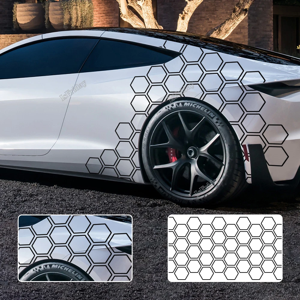 

Car Graphics Honeycomb Open Style Sticker Auto Decor Tuning Car Side Sticker For Audi BMW Ford Kia Renualt Hyundai Fiat Subaru