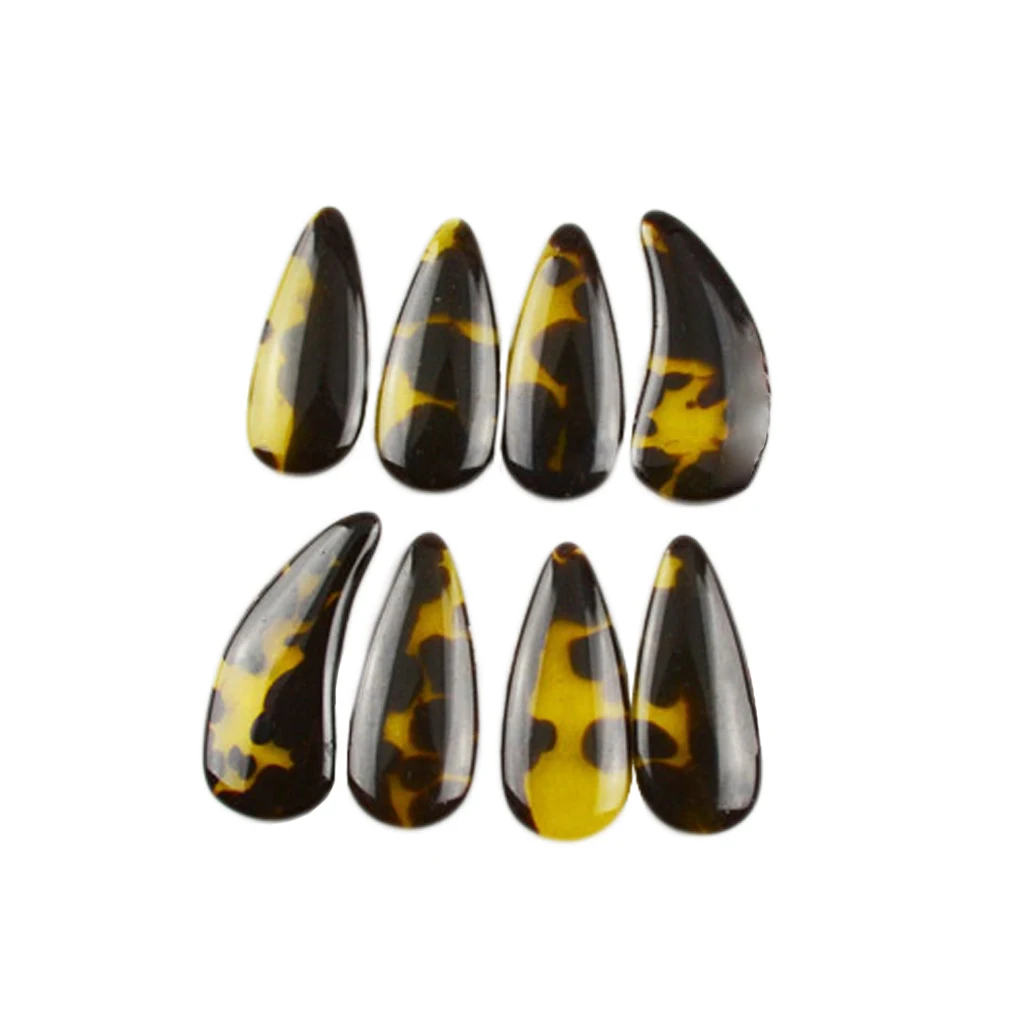 4L+4R Guzheng Practice Nail Cover Thumb Finger Guard Protector Artificial Faux Fingernails Tips Zither Koto Finger Picks 8pcs guzheng finger guard