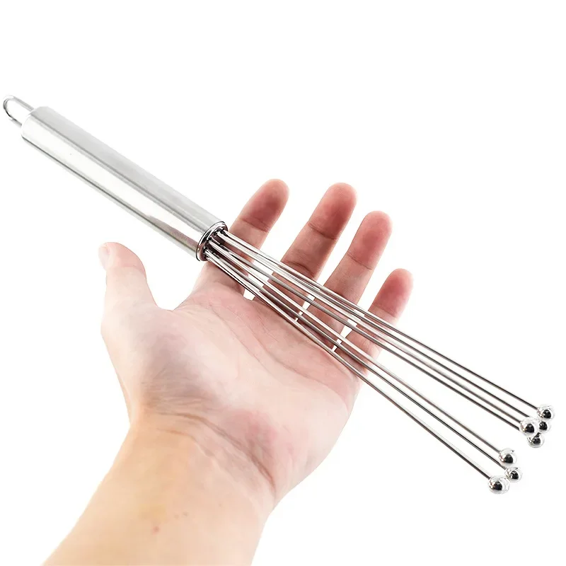 Ball Whisk Stainless Steel Wire Egg Whisk Kitchen Cooking Blending Whisking Beating Egg Mixer Baking Tool 1pcs