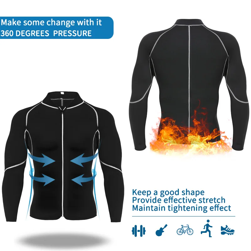 Men's Hot Sweat Weight Loss Shirt Corset Shapewear Fitness Neoprene Body Shaper Sauna Jackets Suit Waist Training Blouses Fajas