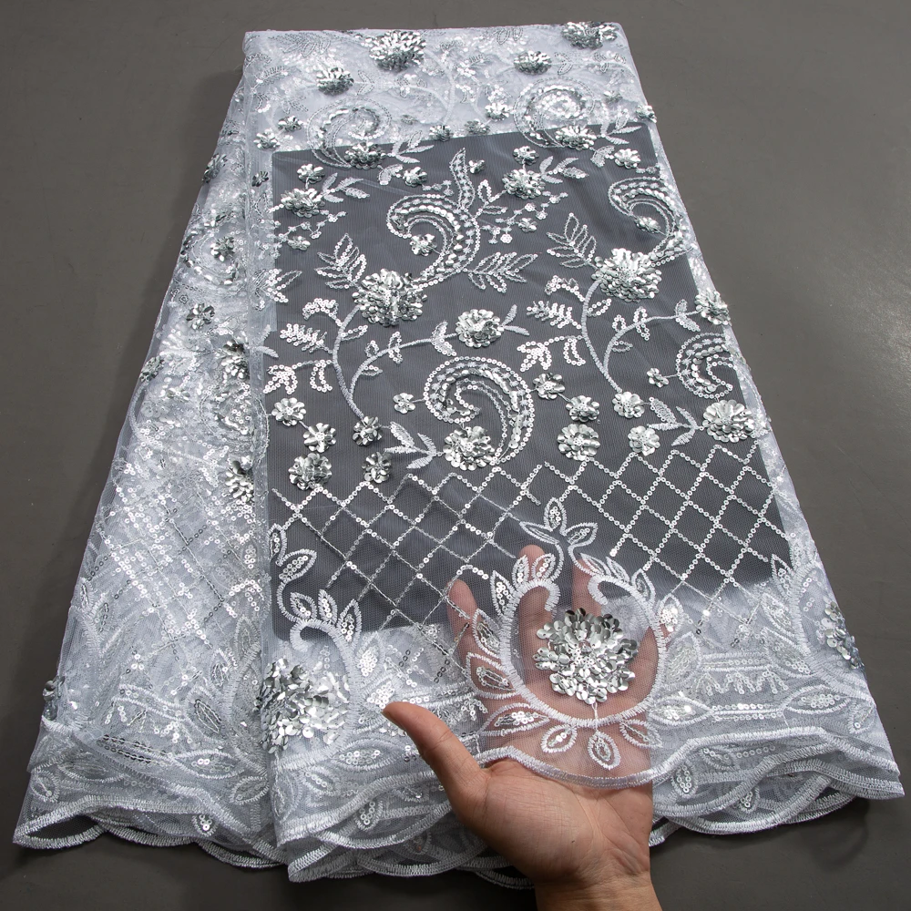 قماش دانتيل مطرز شبكي أفريقي للنساء ، شبكة تول نيج...