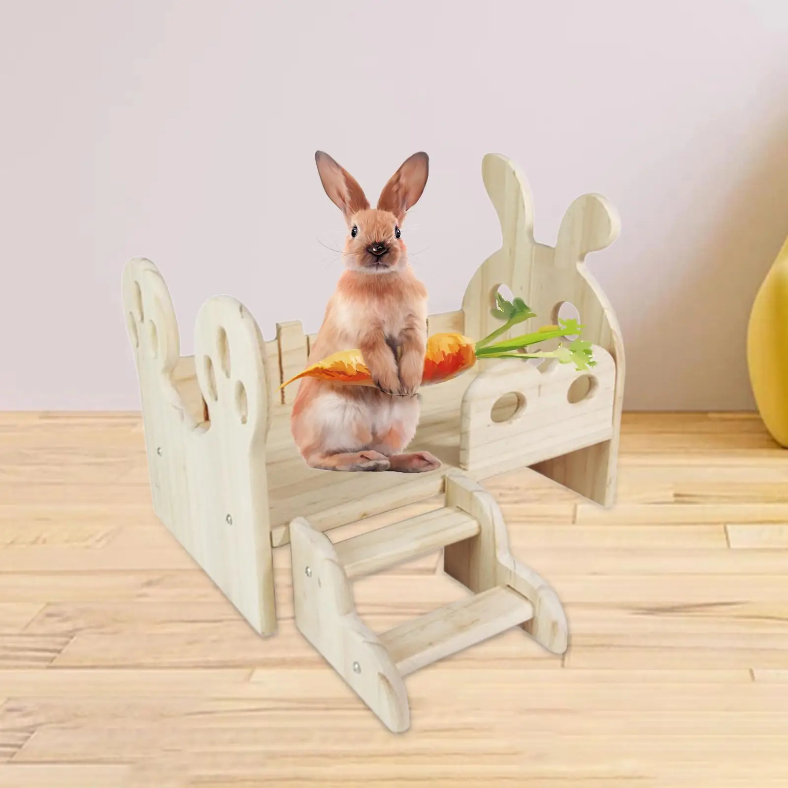 Wooden Guinea Pig Bed Small Animals Bed for Rabbits Hedgehogs Chinchillas