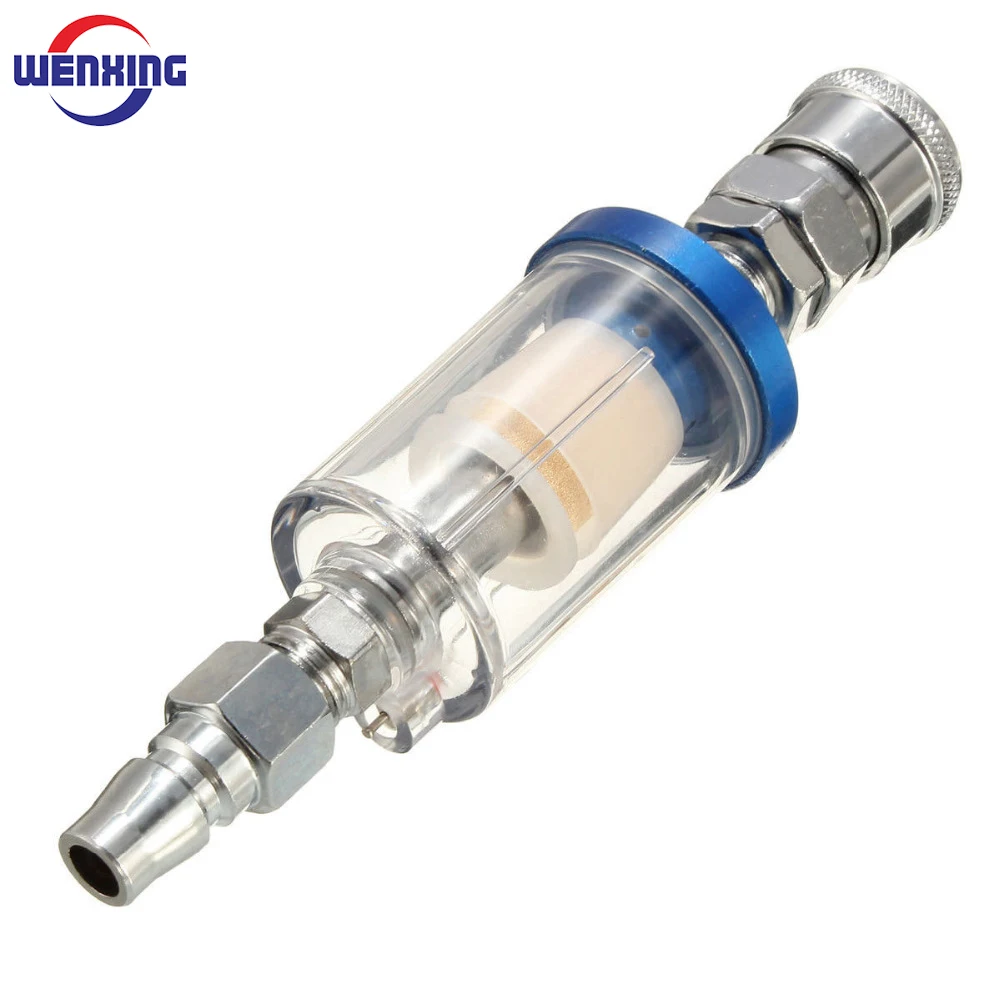 WENXING 1/4 Inline Air Oil Water Separator Filter Kit for Compressor Spray Paint Gun Tool wenxing 1 4 inline air oil water separator filter kit for compressor spray paint gun tool