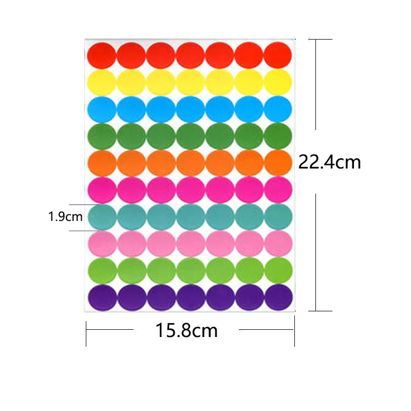 Vibrant Multisize Colored Dot Stickers for Decoration and Crafts