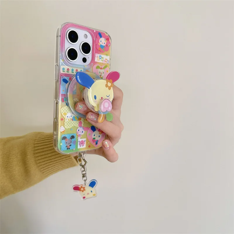 Rainbow Rabbit dopamine bunny art Phone case For magsafe iPhone 17 16 15 14 13 Pro Max Case Cute Luxury Cartoon shockproof Cover 3