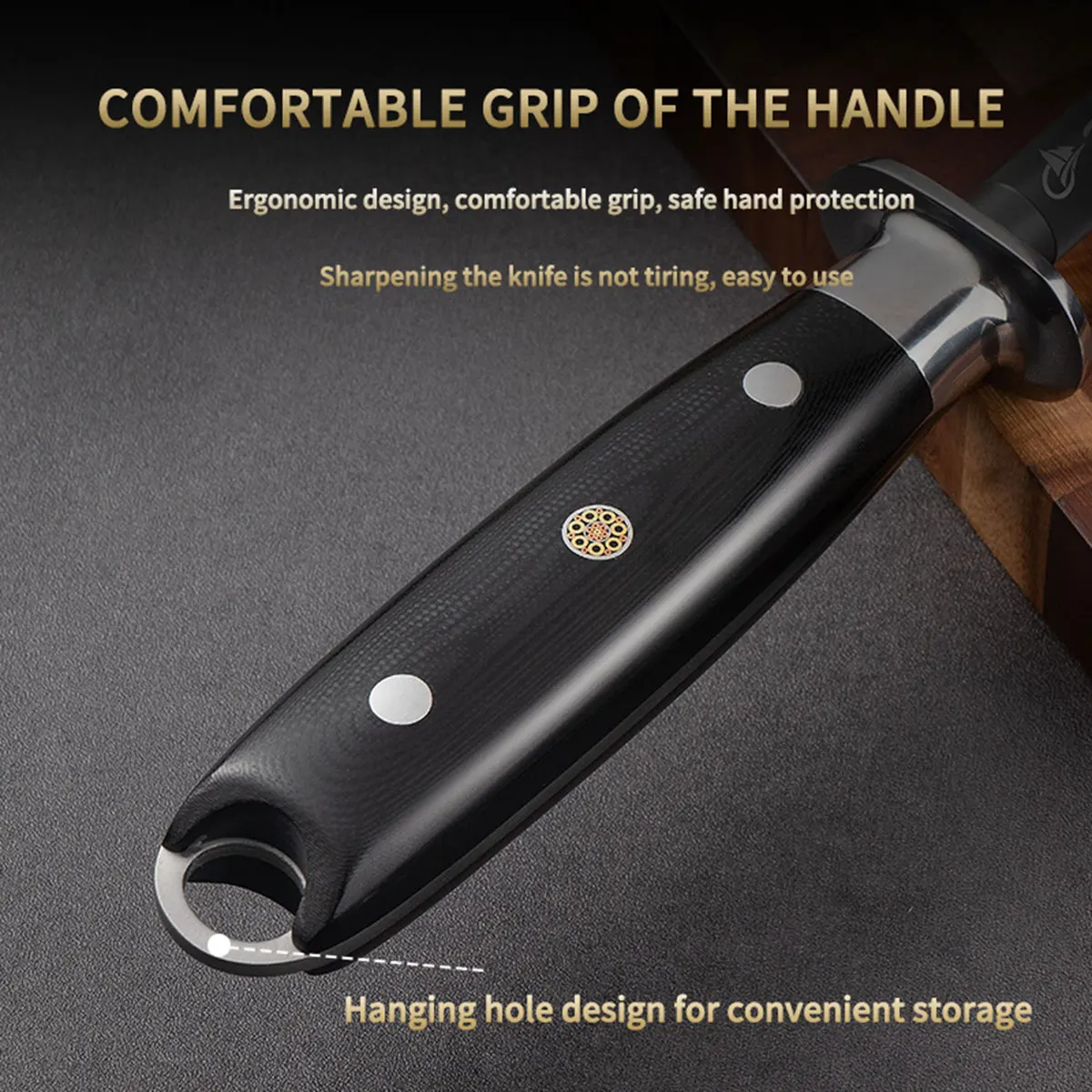 17인치 티타늄 다이아몬드 코팅 연마봉 - 고탄소강 칼날용 최고의 칼갈이, 상업용 주방 도구