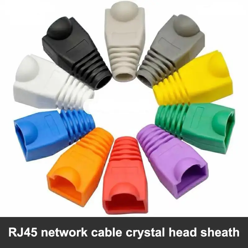 50/100Pcs RJ45 케이블 커넥터 플러그 커버 이더넷 네트워크 케이블 커넥터 플러그 스트레인 릴리프 부츠