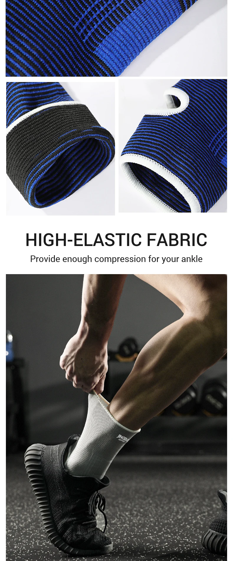 1 Paar elastische, atmungsaktive Knöchelstützhüllen in Einheitsgröße für Laufen, Basketball, Radfahren – Detail 3
