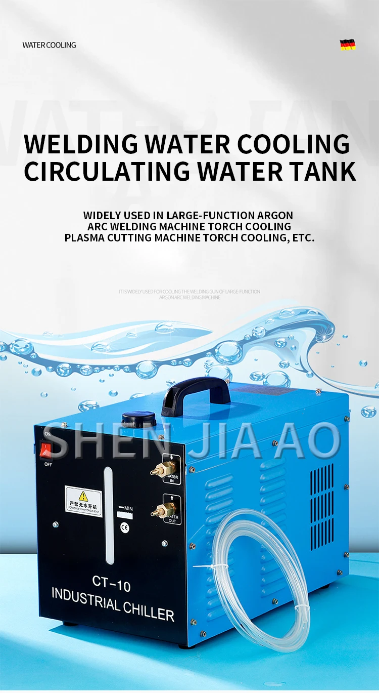 CT-10L Portable Industrial Water Chiller 10L Low-db High Lift Pump Cooler TIG We