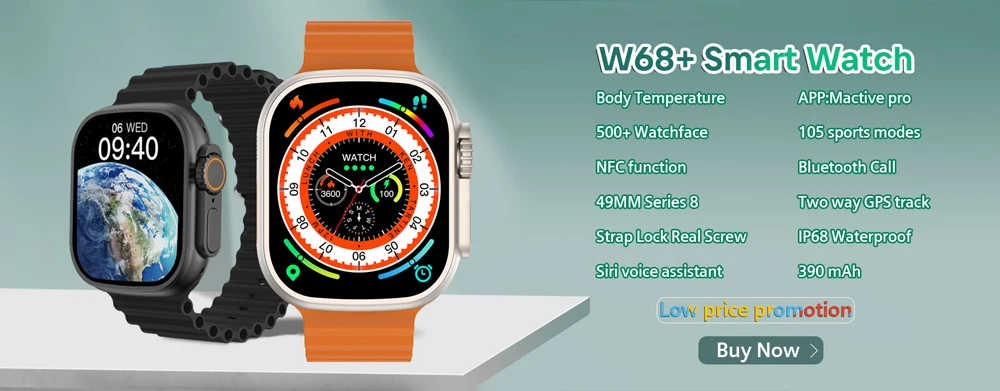 SMARTWATCH W68 ULTRA Série 8 - Como Baixar novas Watch faces e Colocar Foto  com o APP MACTIVEPRO 