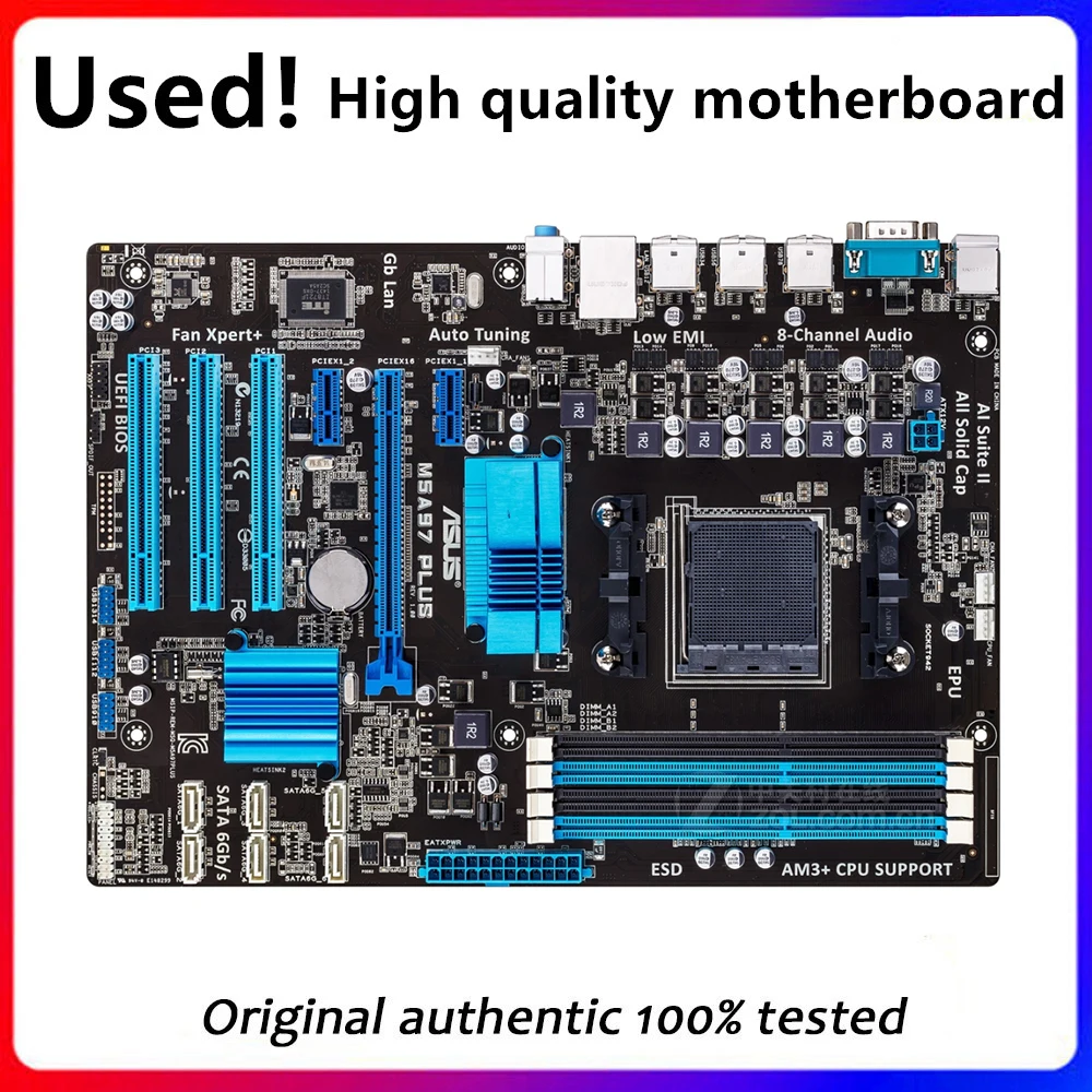 

Материнская плата для ASUS M5A97 PLUS, разъем AM3 + DDR3 32 ГБ для AMD 970 FX, оригинальная настольная материнская плата M5A97 SATA III, б/у материнская плата