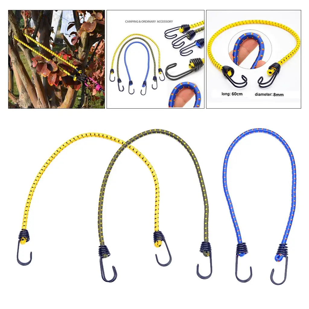 24'' Elastic Straps Cord Luggage Rope Hooks Stretch Tie Downs Clothesline -  AliExpress