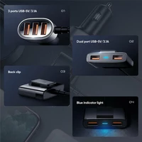 5-in-1 Car Charger Fast Type C with 1.5m Cable PD QC3.0 Car Quick Charger 5 USB Ports 5V 6.2A for iPhone 12 11 for Huawei P40 - Image 4