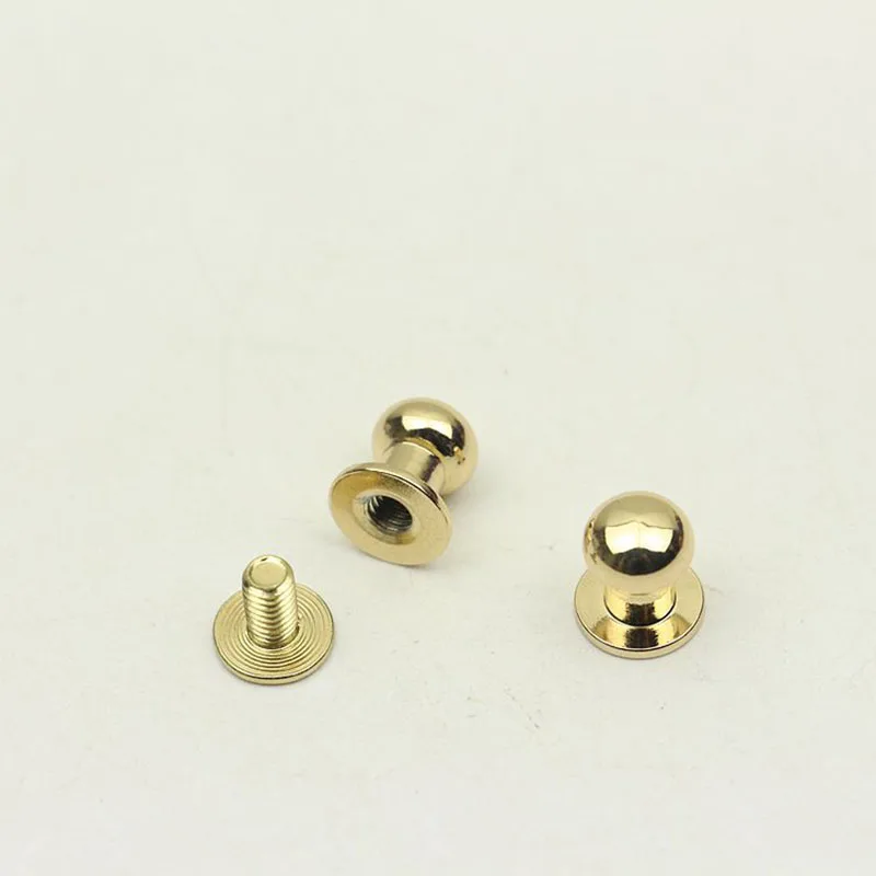 30pcs 8mm Copper Nipple Nail Buckles Metal Rivet for Bag Purses Fastner Clasps Studs Screw Buttons Leathercraft Accessories