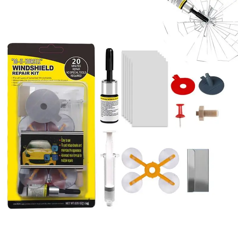 

Car Windshield Repair Kit Windshield Glass Crack Repair Tools Long-Lasting Glass Repair Supplies For Cars RVs SUVs And Trucks