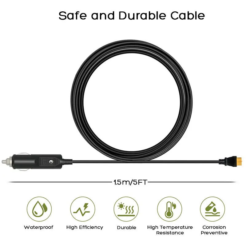 Car Cigarette Lighter to XT60 Cable 12V 24V Charging Cable for ALLPOWERS Anker etc for cigarette lighter adapter cable