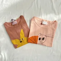 Vêtements pour enfants 2025 : Nouveaux t-shirts coréens en coton à manches courtes pour bébés garçons et filles, motifs de dessins animés, vêtements d'extérieur pour enfants 5