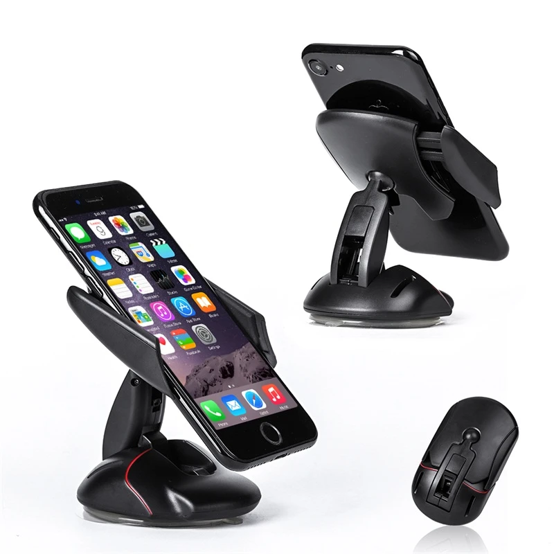 phone stand for car 360 degree rotation folding mouse shape instrument panel on-board mobile phone support For all smartphones Fast Shipping car mount phone holder