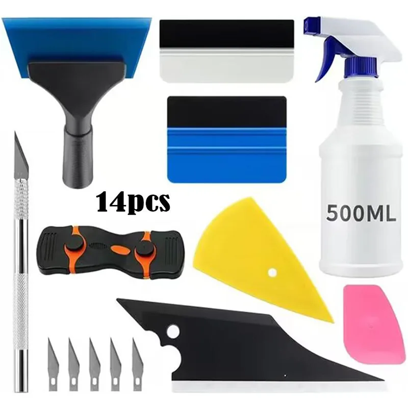 14Pcs Strumenti Per Auto Vinile Wrap Film Sticker Wrapping Auto Window Foil Squeegee Razor Raschietto Cutter Aid Tinting Installazione Wrap Tool