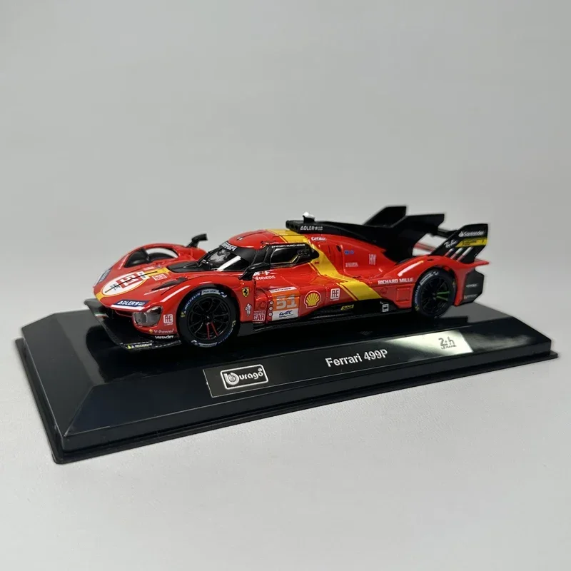 Bburago 1:43 Ferrari 499p Dust Cover 24h Le Mans Rally Champion Porsche 963 Bmw M Hybird V8 Lamborghini Sc63 Alloy Car Model Toy 3