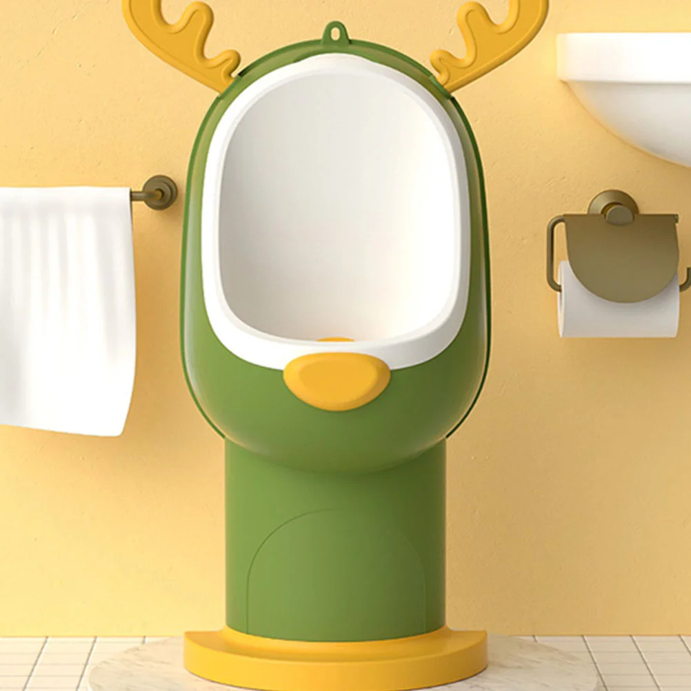 

Healifty Training Potty Toilet Wall Potty Pee Training Boys Cute Cartoon Animal Elk Urinal Potty Boys Standing Pee Trainer Green