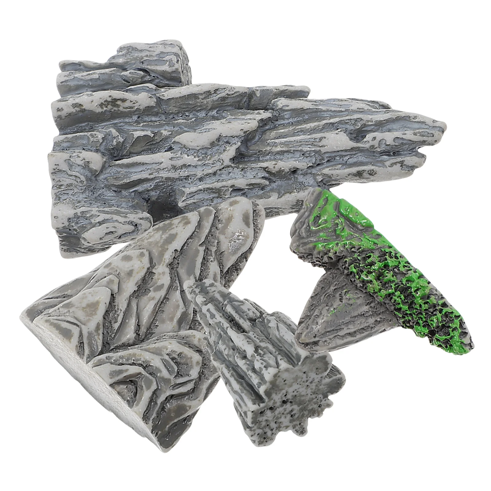 Artificial Mountain Rocks Fake Garden Stones Rockery Miniature Landscape Ornament Resin Simulation Decor Models Figurine 4 Pcs