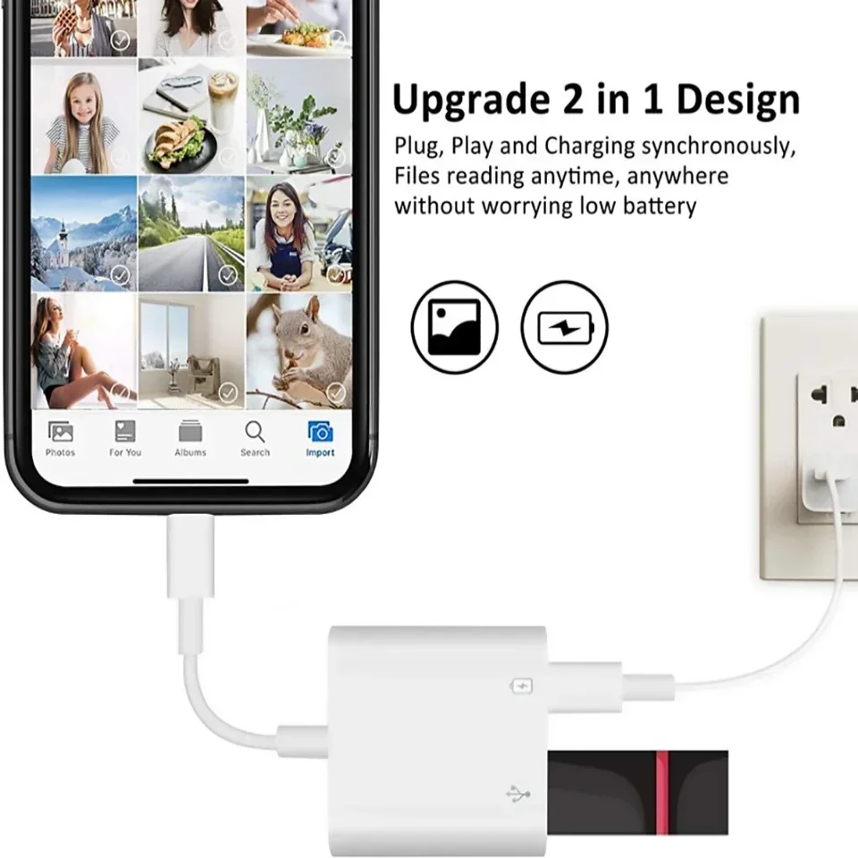 Versatile 2-in-1 Type-C Lightning OTG Adapter and USB 3.0 Converter