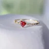 Love Heart Red Gemstone Ring Zircon Size 5/6/7/8/9/10/11 For Women Charm Jewelry Romantic Ring 2025 1