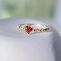 Love Heart Red Gemstone Ring Zircon Size 5/6/7/8/9/10/11 For Women Charm Jewelry Romantic Ring 2025 1